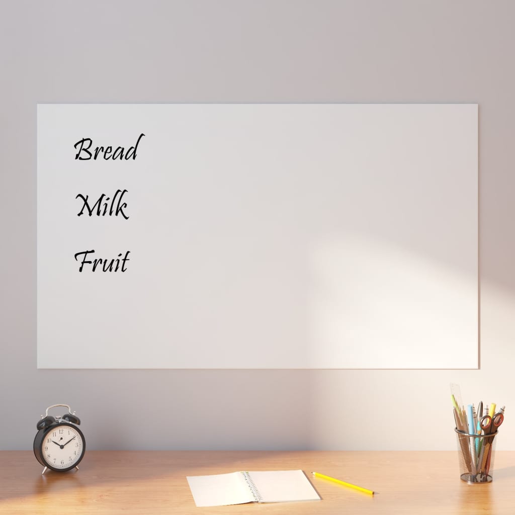 vidaXL Wall-mounted Magnetic Board White 100x60 cmåÊTempered Glass