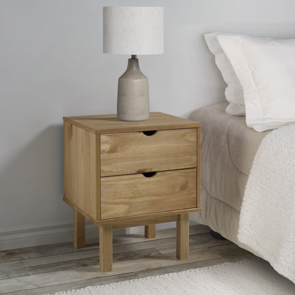 vidaXL Bedside Cabinet OTTA 46x39.5x57 cm Solid Wood Pine