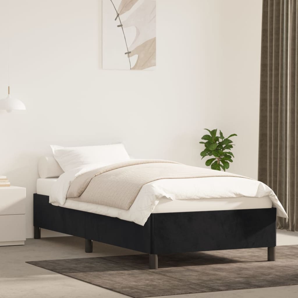 vidaXL Bed Frame Black 90x190 cm Single Velvet