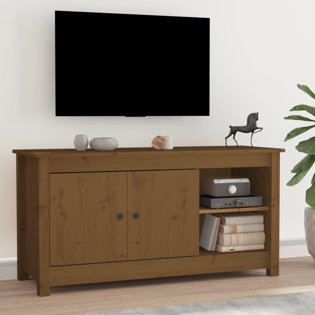 vidaXL TV Cabinet Honey Brown 103x36.5x52 cm Solid Wood Pine