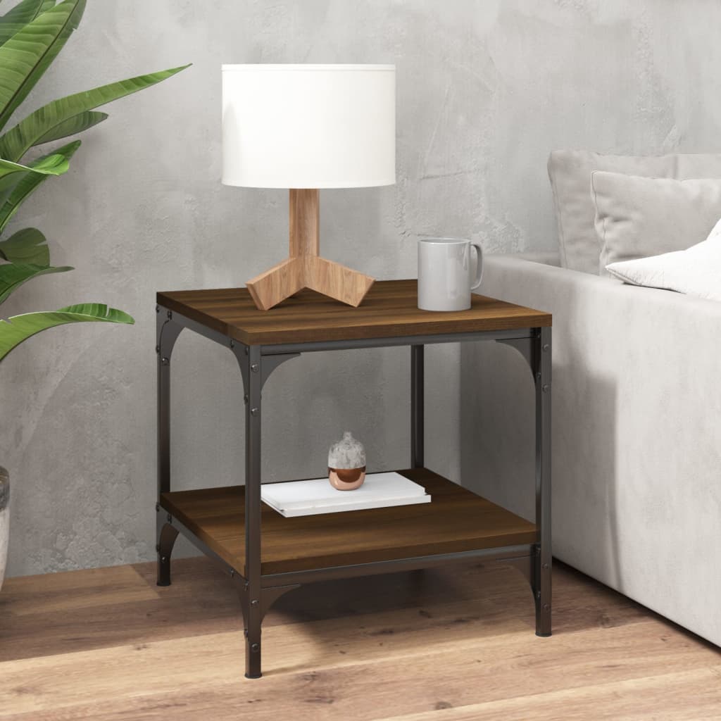 vidaXL Side Table Brown Oak 40x40x40 cm Engineered Wood