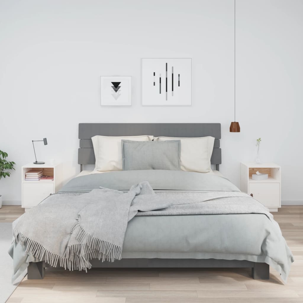 vidaXL Bedside Cabinets 2 pcs White 40x34x55 cm Solid Wood Pine