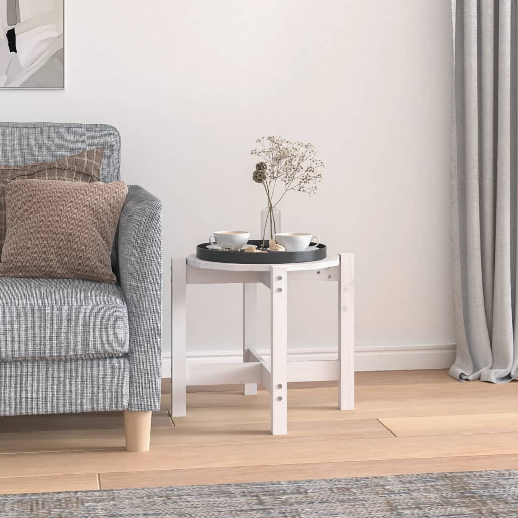vidaXL Coffee Table White Ì÷ 52.5x45 cm Solid Wood Pine