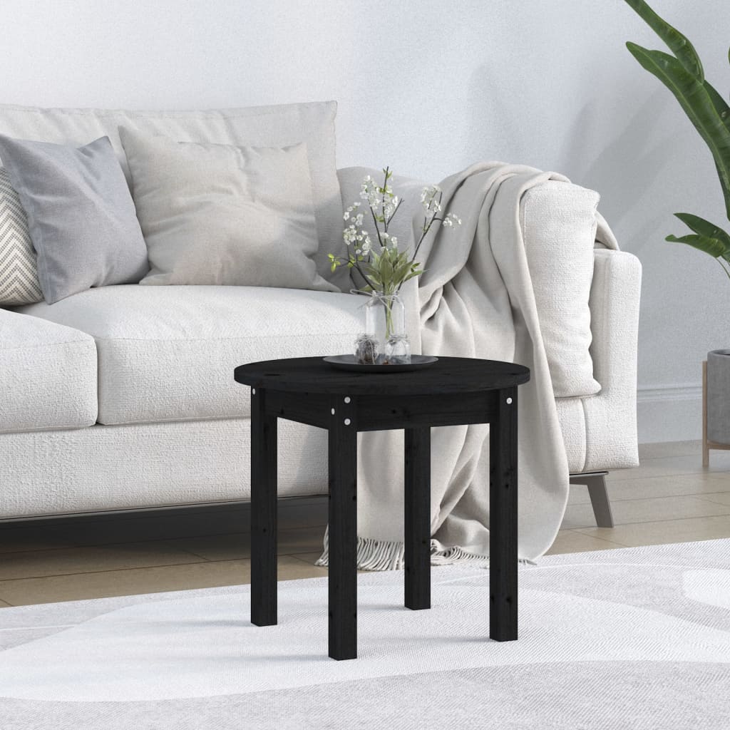 vidaXL Coffee Table Black Ì÷ 45x40 cm Solid Wood Pine