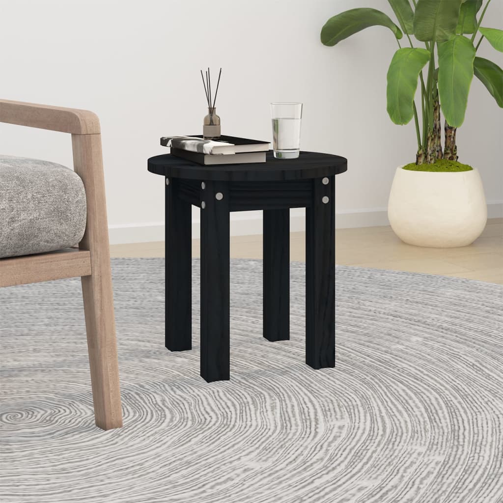 vidaXL Coffee Table Black Ì÷ 35x35 cm Solid Wood Pine