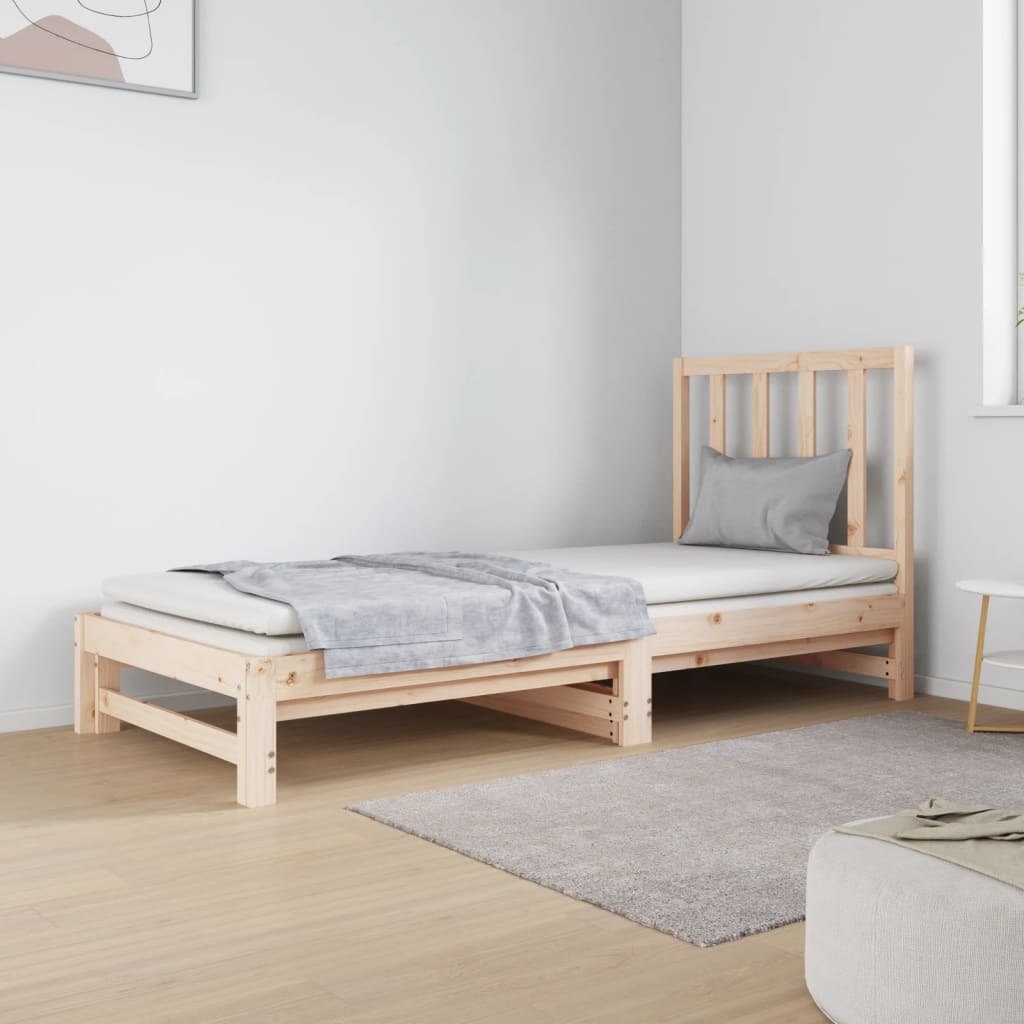 vidaXL Pull-out Day Bed 2x(90x190) cm Solid Wood Pine