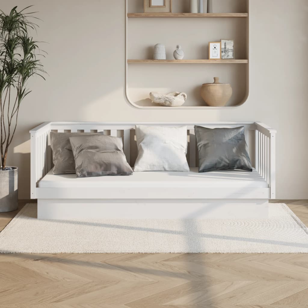 vidaXL Day Bed White 80x200 cm Solid Wood Pine