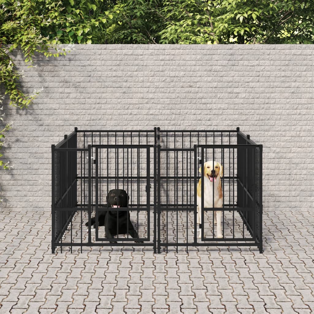 vidaXL Outdoor Dog Kennel Steel 3.75 må_