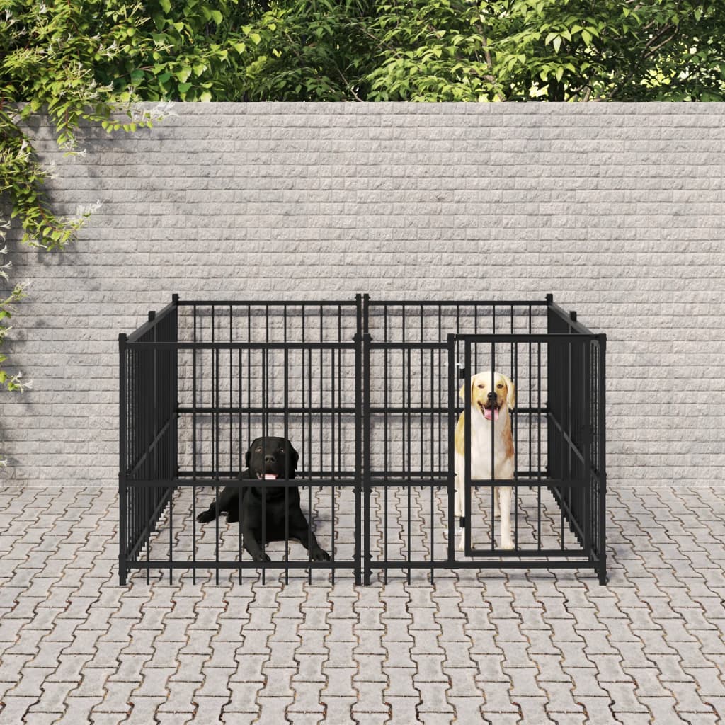 vidaXL Outdoor Dog Kennel Steel 3.75 må_