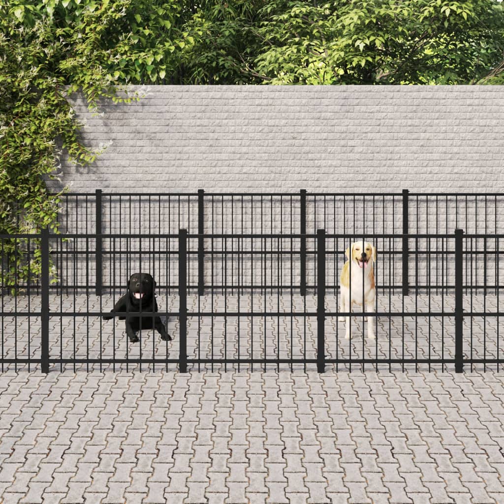 vidaXL Outdoor Dog Kennel Steel 25.4 må_