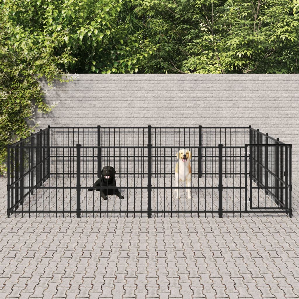 vidaXL Outdoor Dog Kennel Steel 15.05 må_