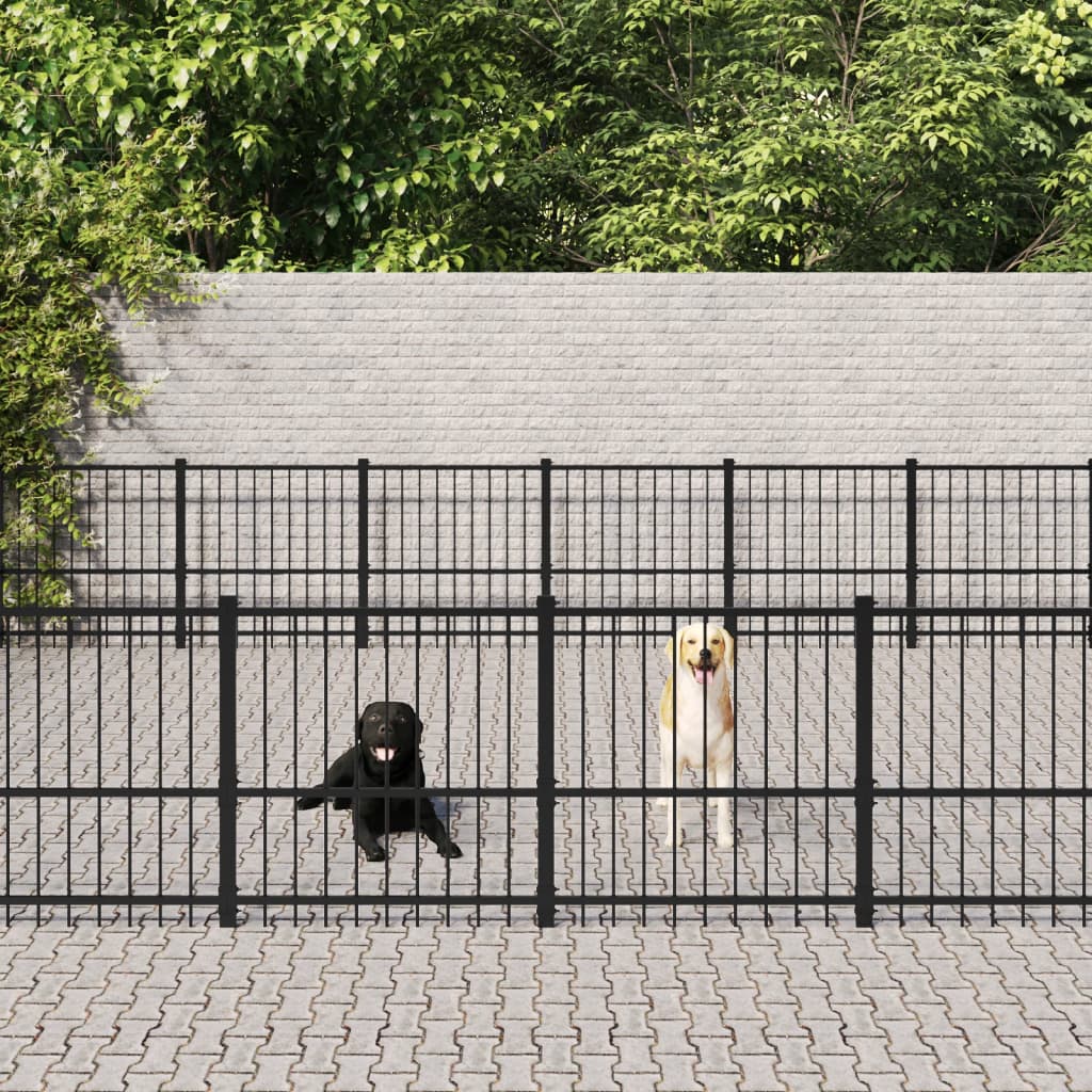 vidaXL Outdoor Dog Kennel Steel 56.45 må_