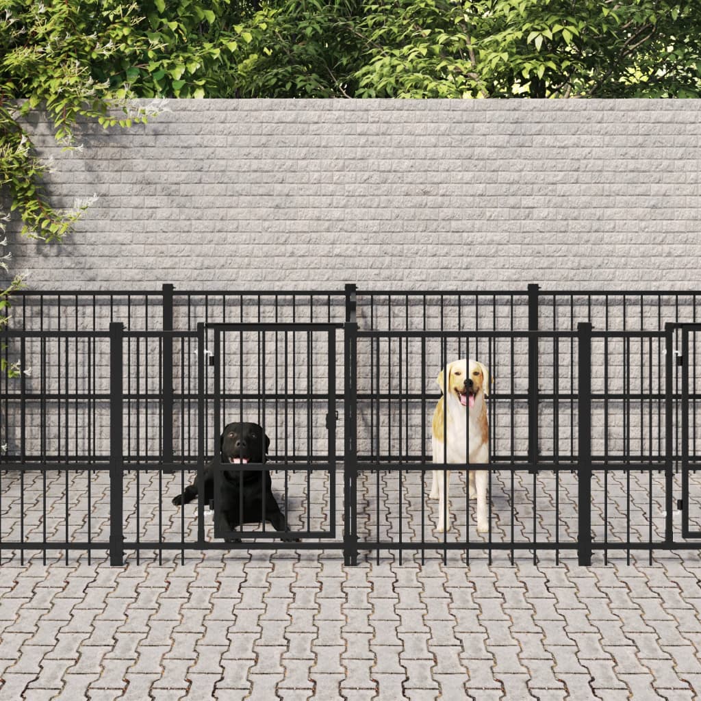 vidaXL Outdoor Dog Kennel Steel 15.02 må_