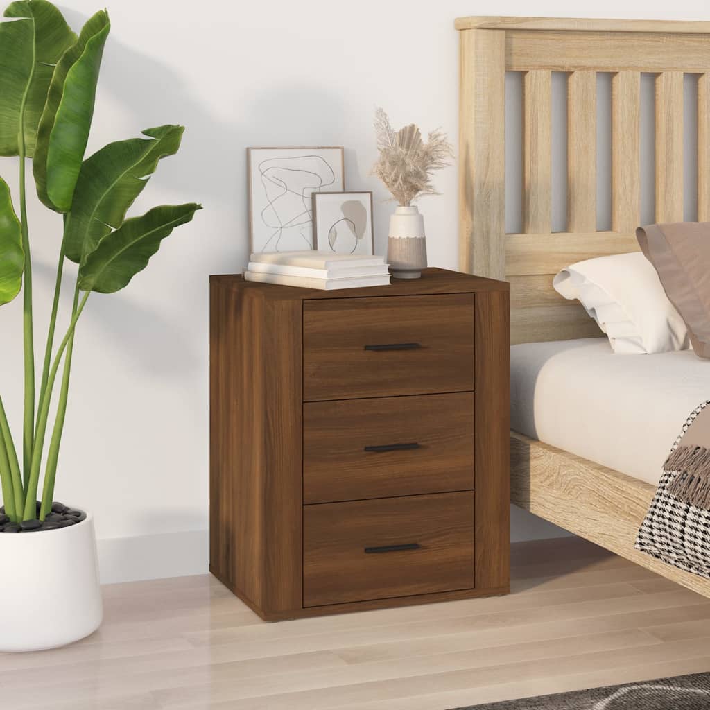 vidaXL Bedside Cabinet Brown Oak 50x36x60 cm Engineered Wood