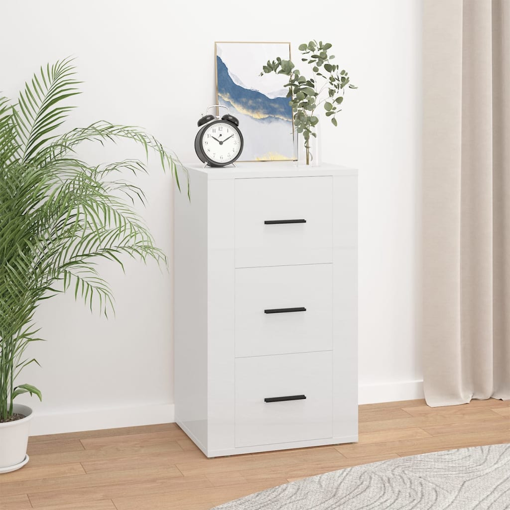 vidaXL Sideboard High Gloss White 40x33x70 cm Engineered Wood