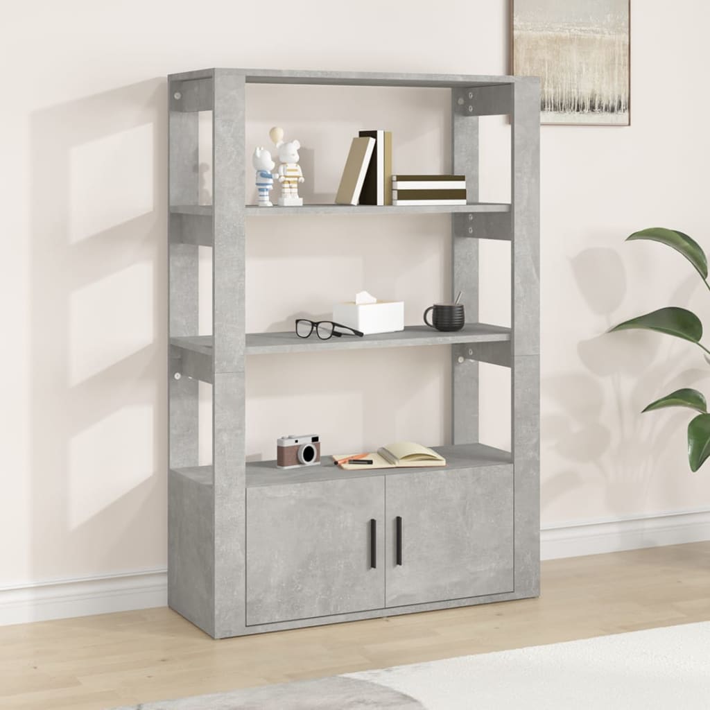 vidaXL Sideboard Concrete Grey 80x30x119.5 cm Engineered Wood