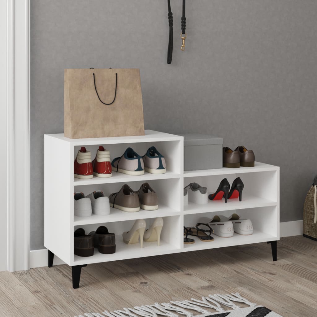 vidaXL Shoe Cabinet White 102x36x60 cm Engineered Wood