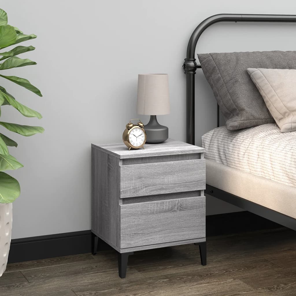 vidaXL Bedside Cabinet Grey Sonoma 40x35x50 cm