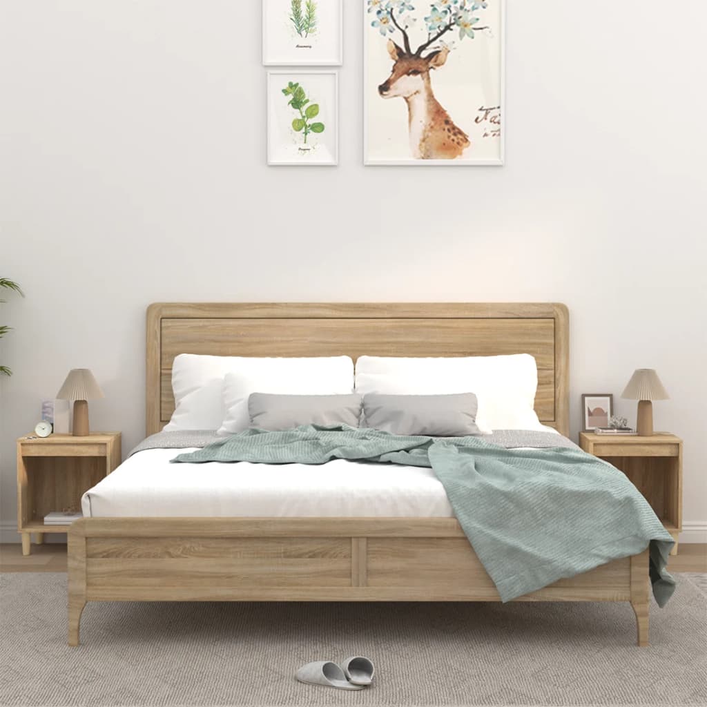 vidaXL Bedside Cabinets 2 pcs Sonoma Oak 40x35x50 cm