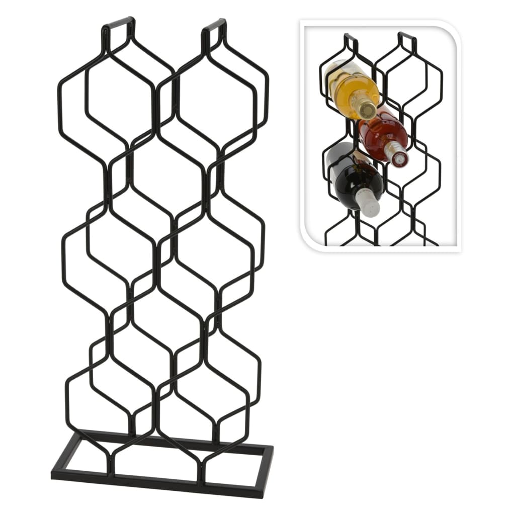 H&S Collection Wine Rack for 8 Bottles Metal Black