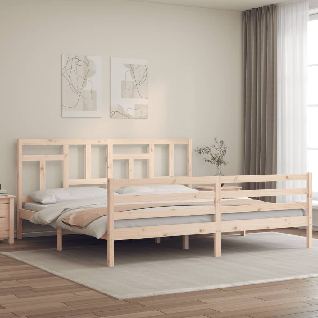 vidaXL Bed Frame with Headboard 200x200 cm Solid Wood