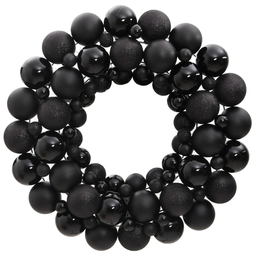 vidaXL Christmas Wreath Black 45 cm Polystyrene
