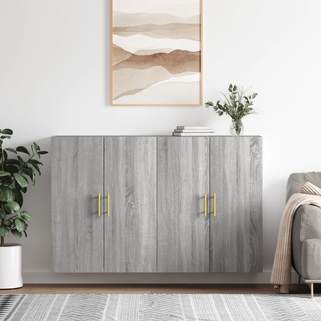vidaXL Wall Mounted Cabinets 2 pcs Grey Sonoma 69.5x34x90 cm