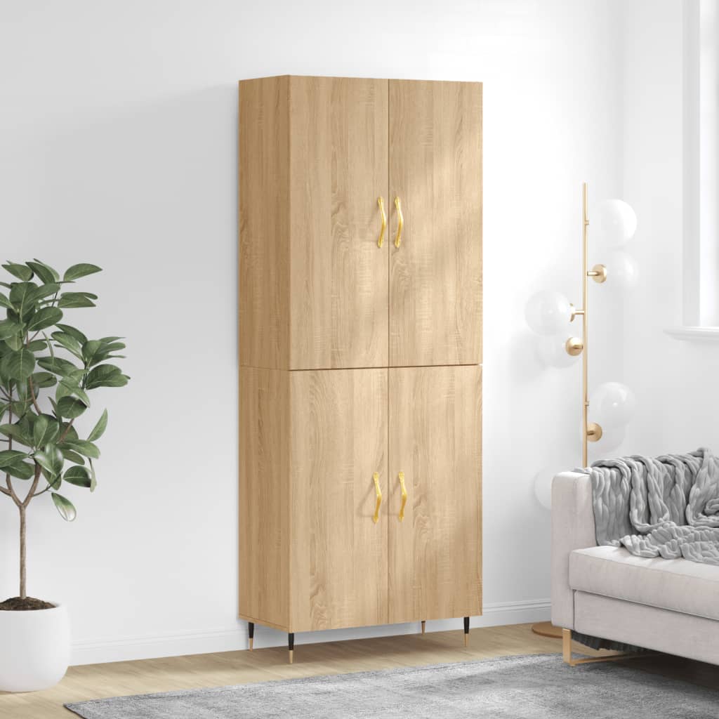 vidaXL Highboard Sonoma Oak 69.5x34x180 cm Engineered Wood