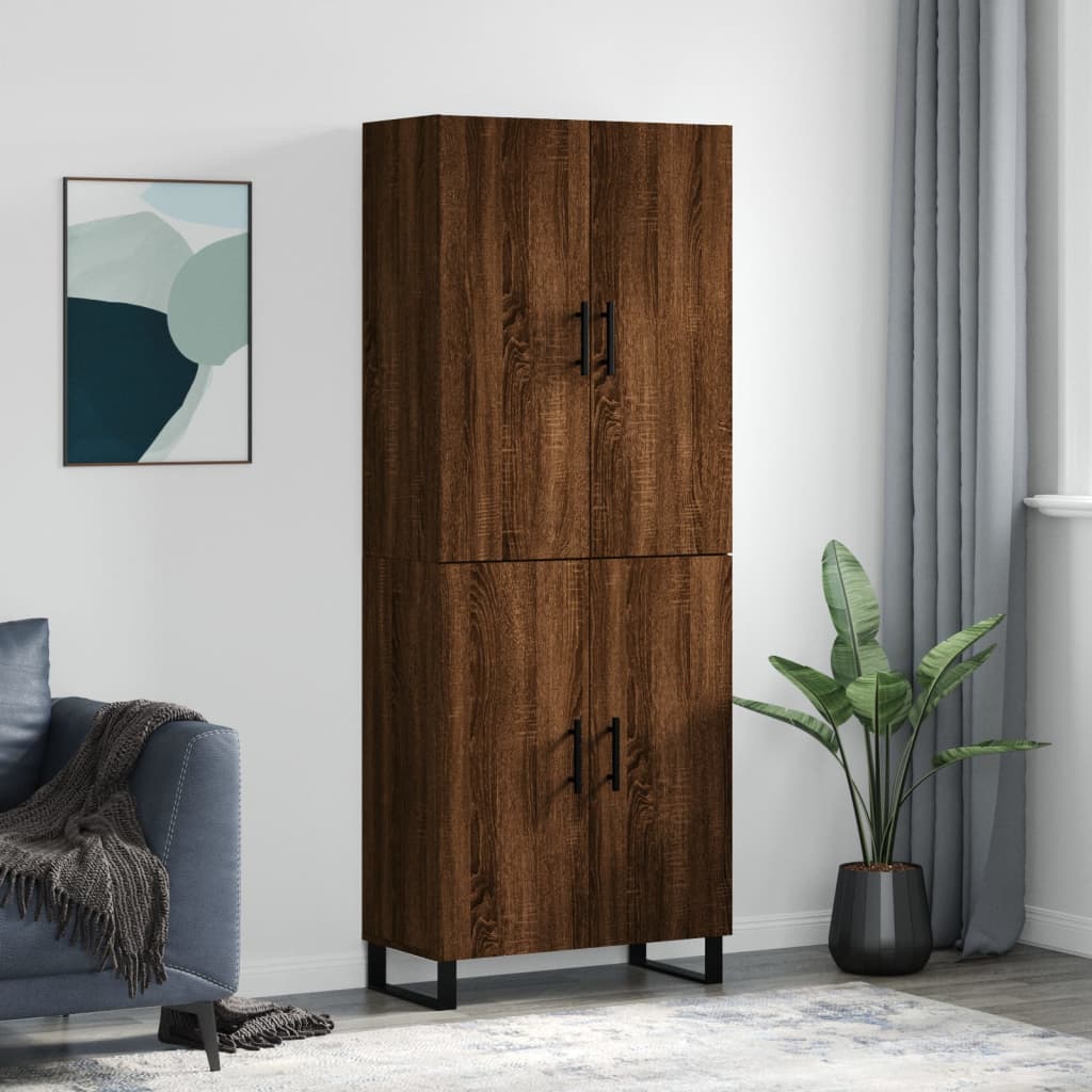 vidaXL Highboard Brown Oak 69.5x34x180 cm Engineered Wood