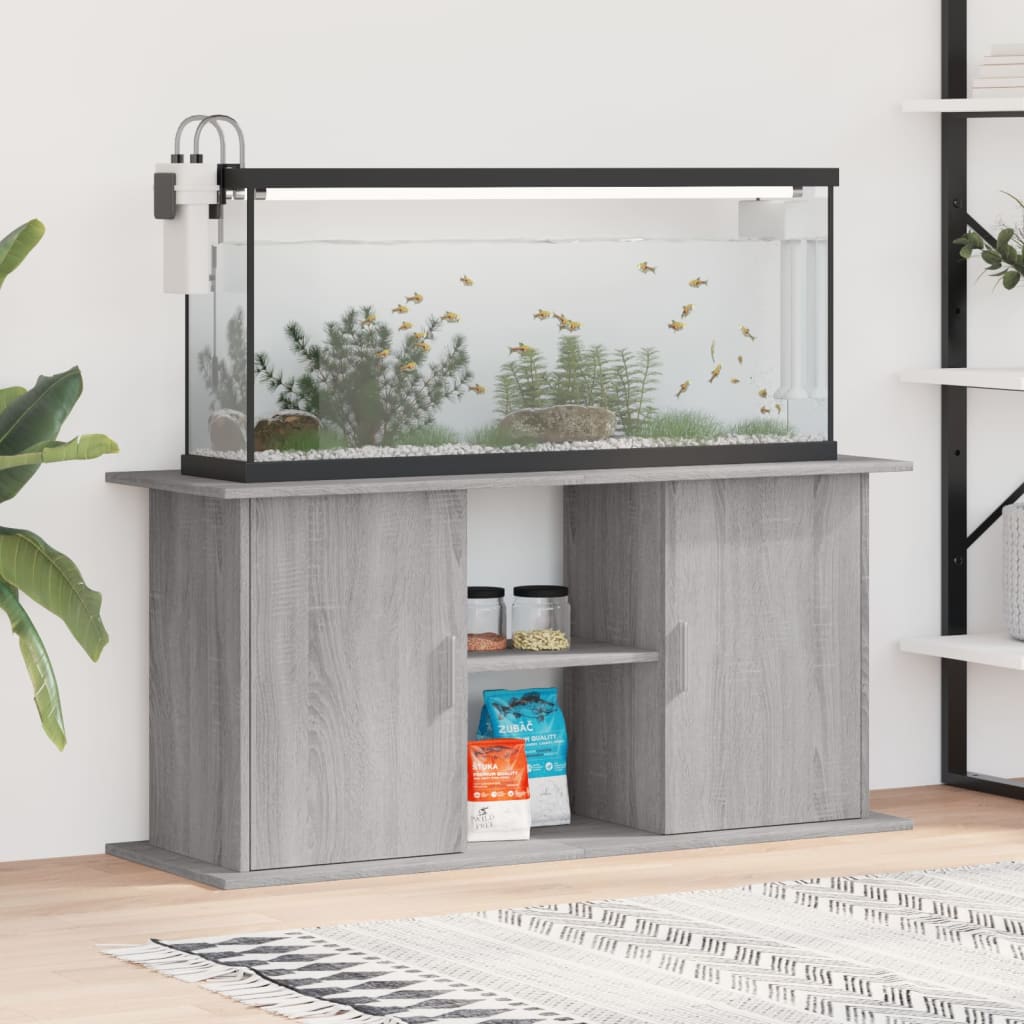 vidaXL Aquarium Stand Grey Sonoma 121x41x58 cm Engineered Wood