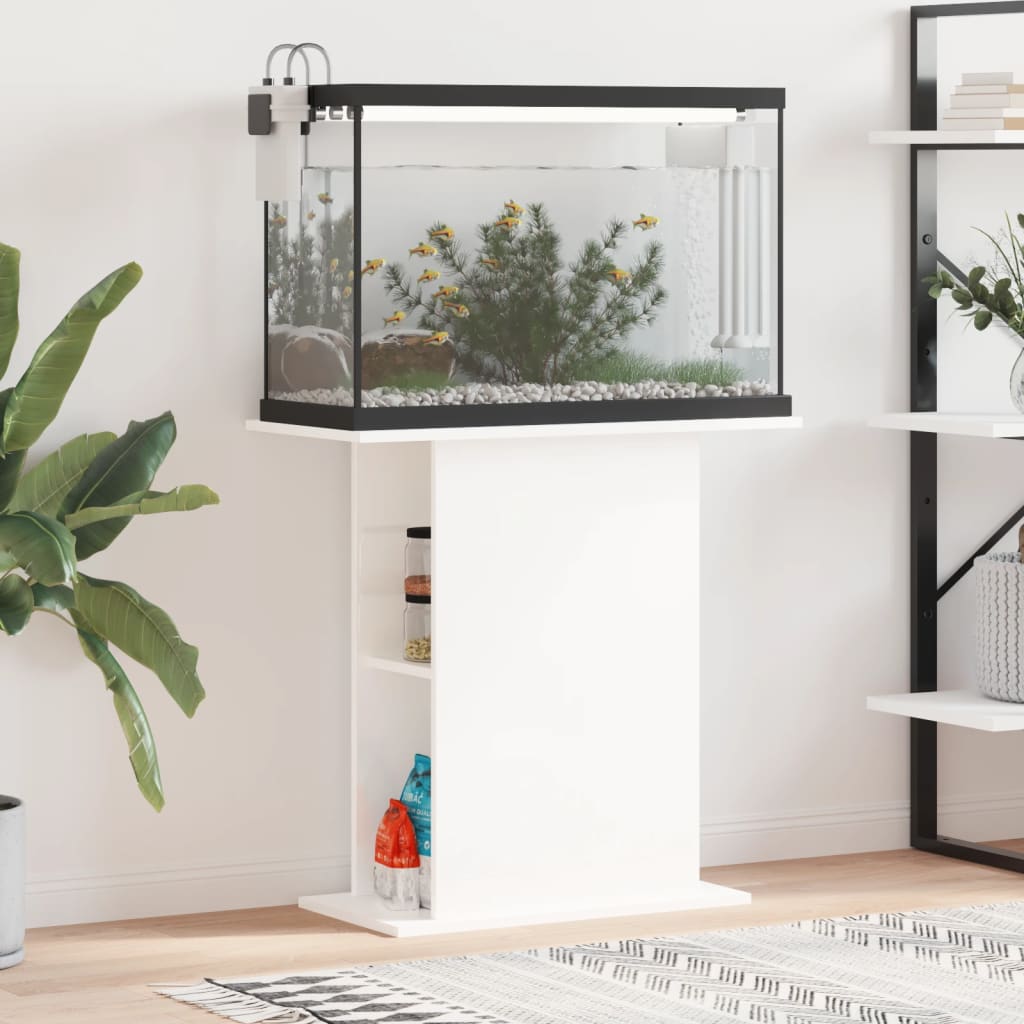 vidaXL Aquarium Stand High Gloss White 36x75x72.5 cm Engineered Wood