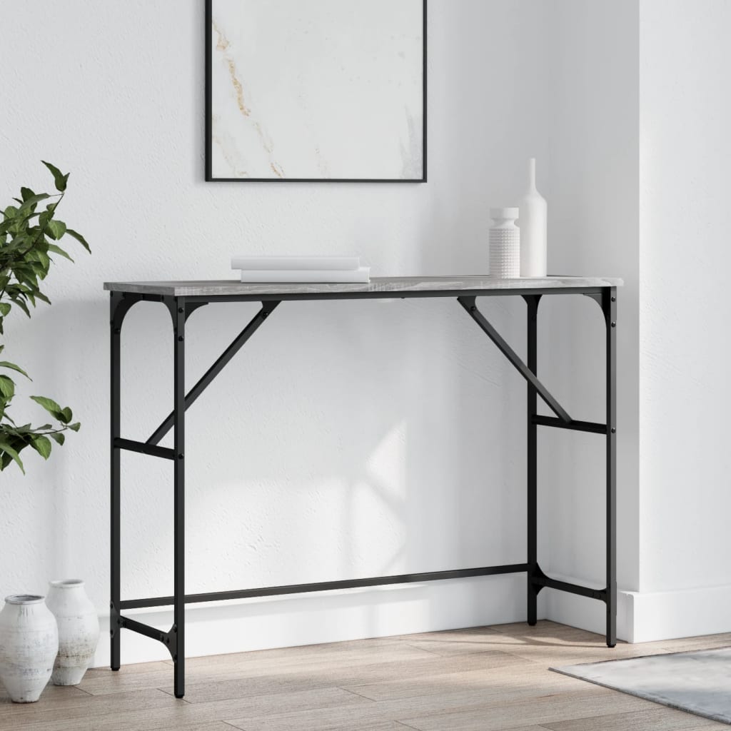 vidaXL Console Table Grey Sonoma 100x32x75 cm Engineered Wood