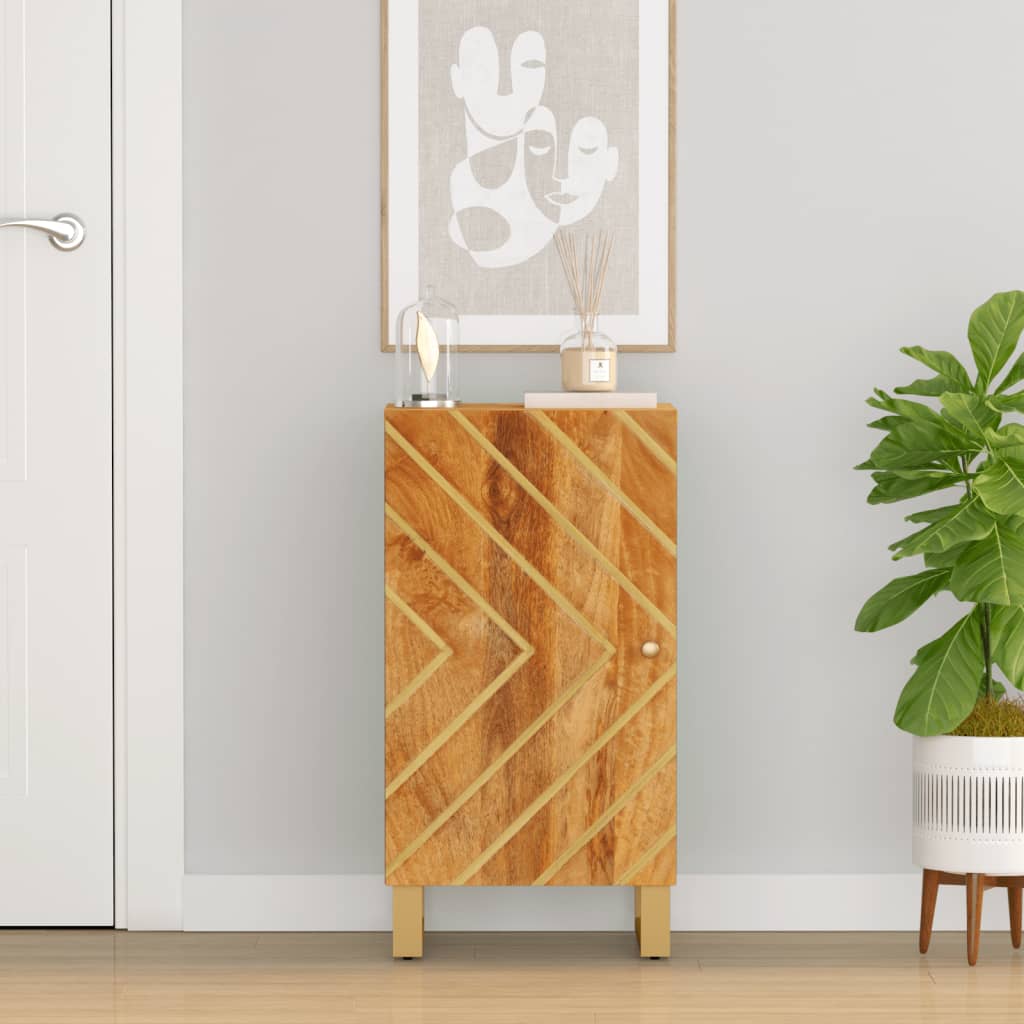 vidaXL Side Cabinet Brown and Black 40x33.5x75 cm Solid Wood Mango