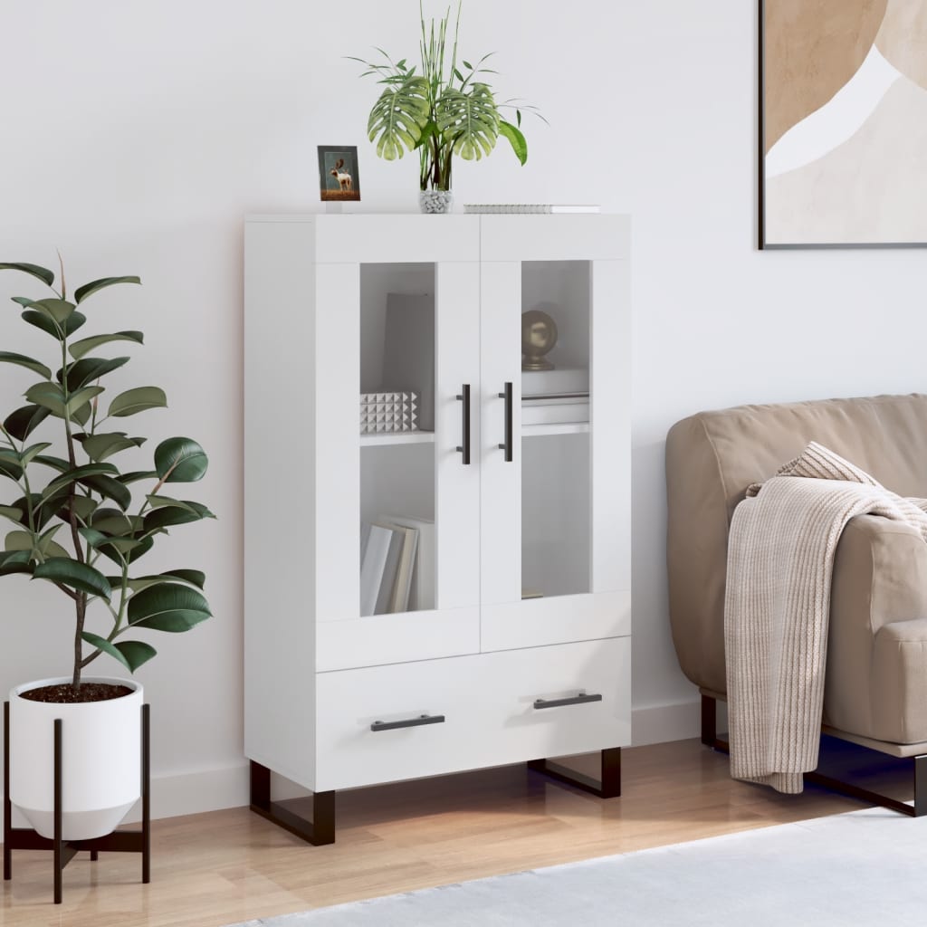 vidaXL Highboard High Gloss White 69.5x31x115 cm Engineered Wood