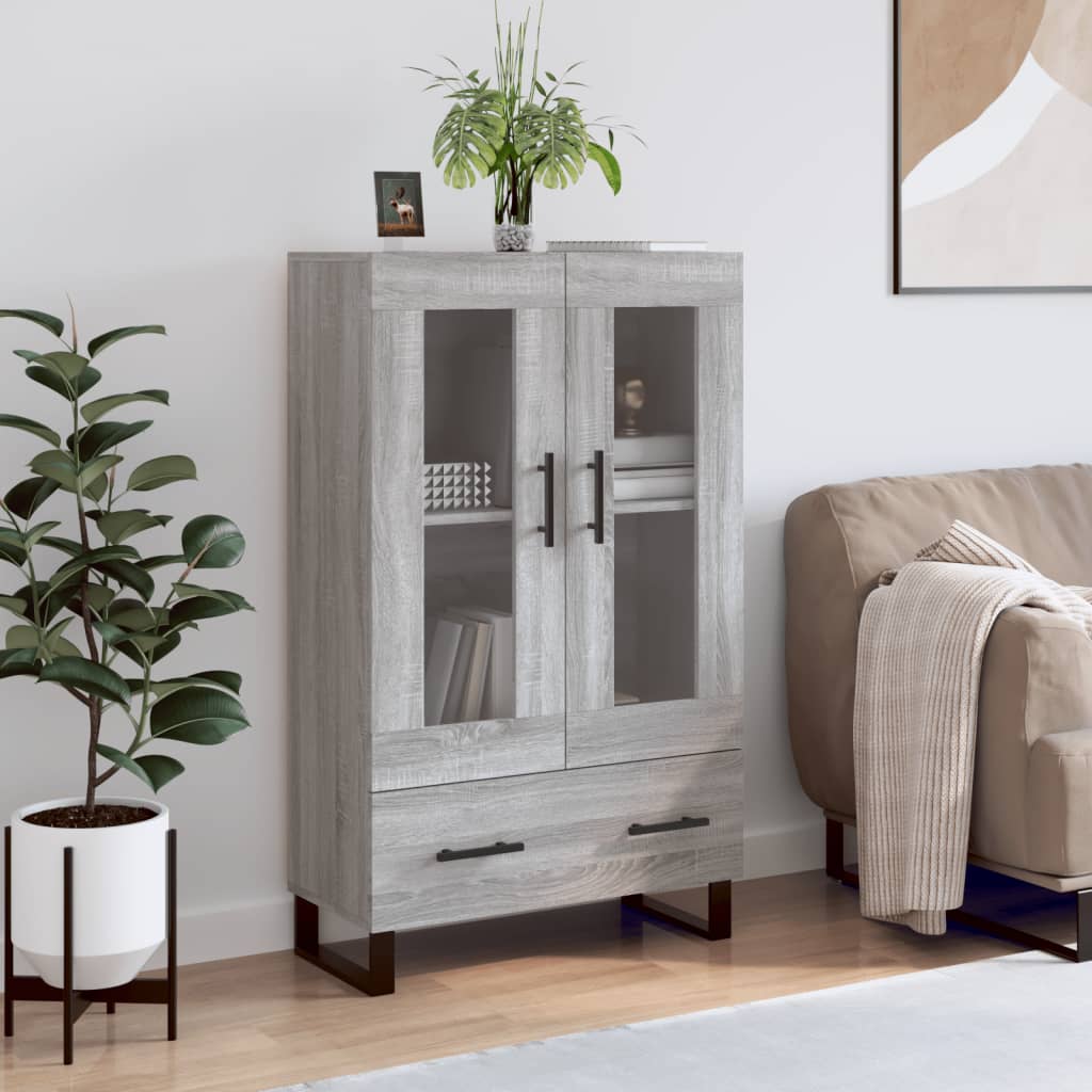vidaXL Highboard Grey Sonoma 69.5x31x115 cm Engineered Wood