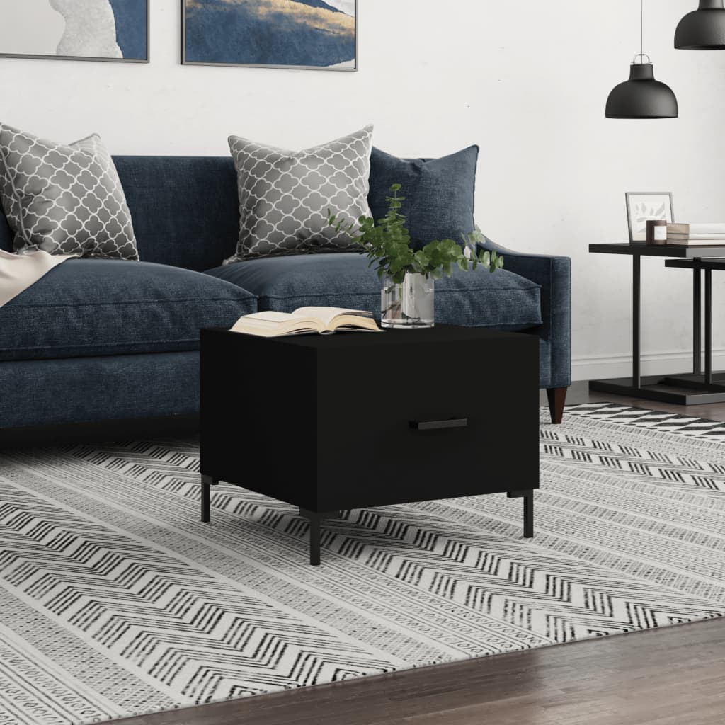 vidaXL Coffee Table Black 50x50x40 cm Engineered Wood
