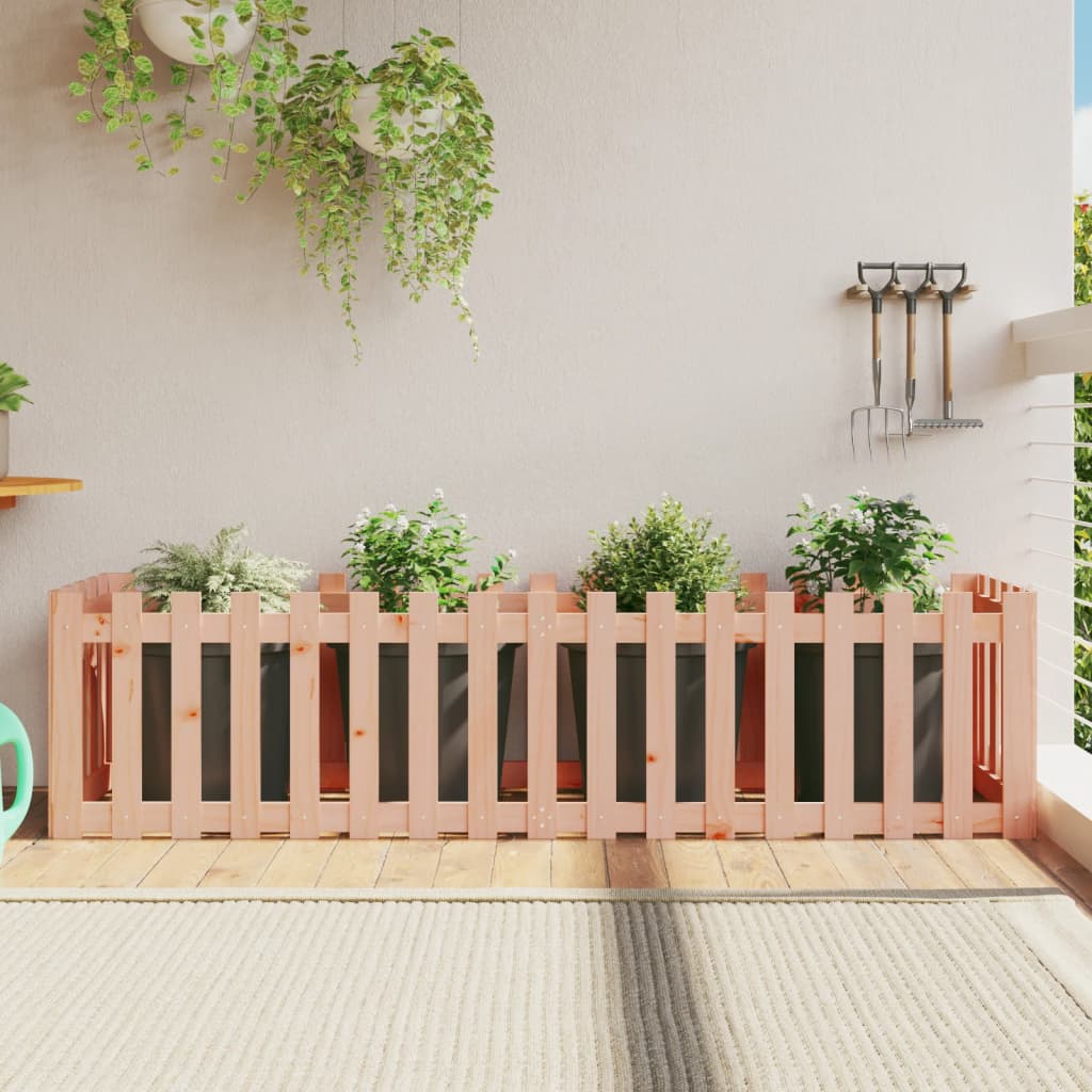 vidaXL Garden Raised Bed with Fence Design 200x50x50 cm Solid Wood Douglas