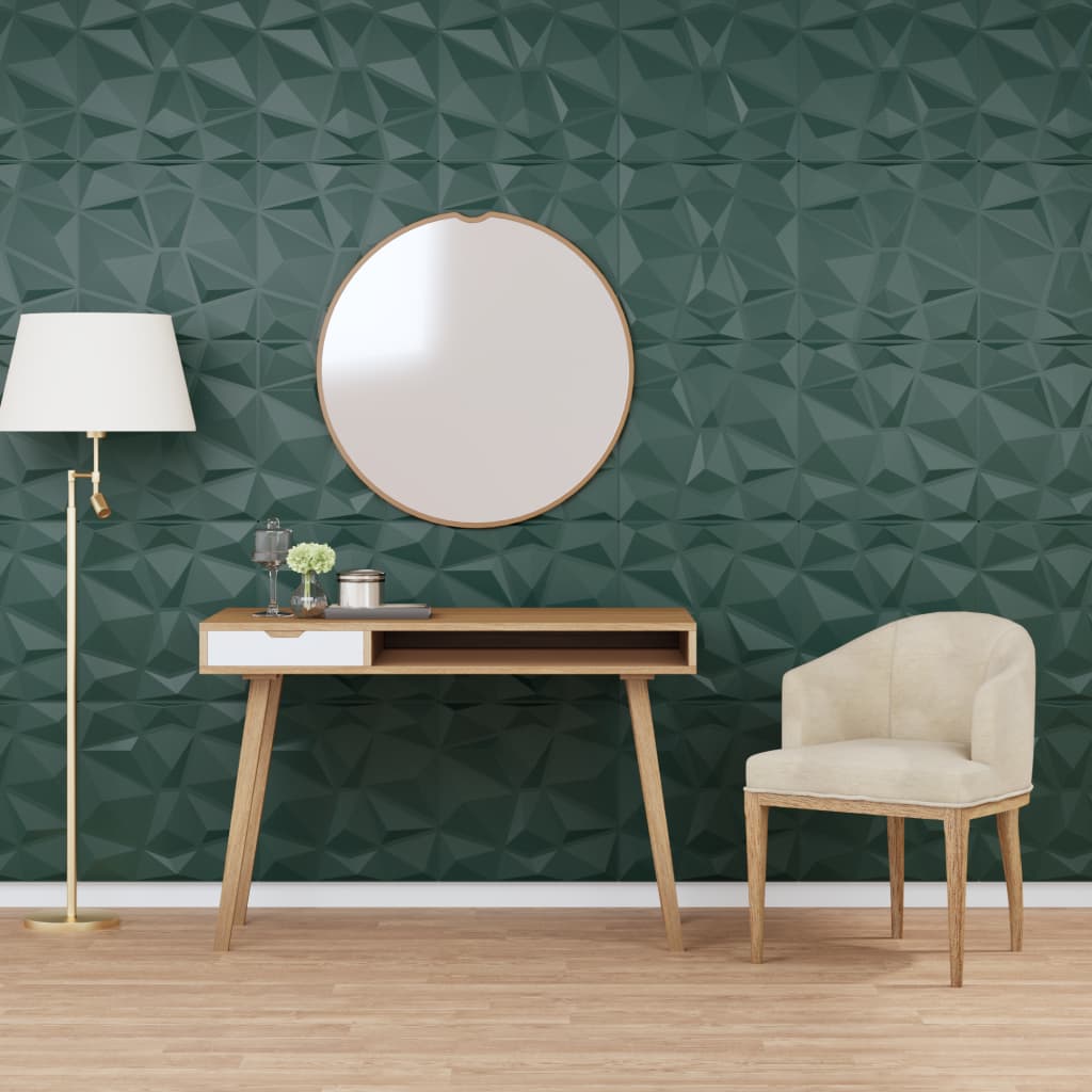 vidaXL Wall Panels 24 pcs Green 50x50 cm EPS 6 må_ Diamond