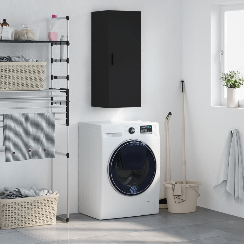 vidaXL Wall Mounted Cabinet Black 34.5x34x90 cm
