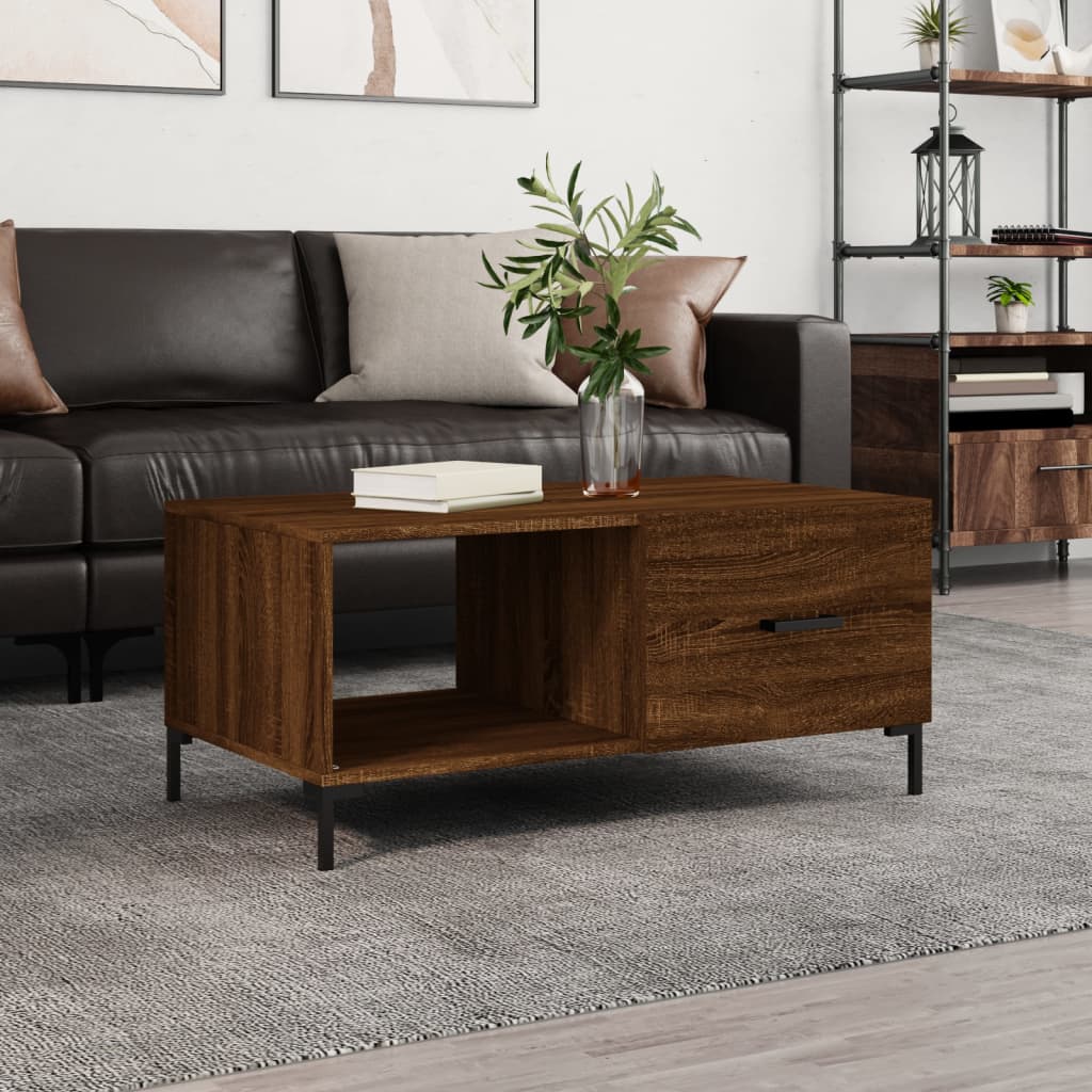 vidaXL Coffee Table Brown Oak 90x50x40 cm Engineered Wood