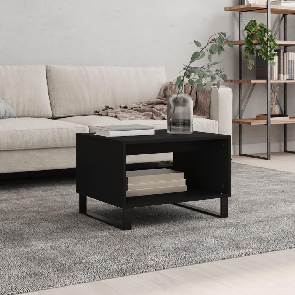 vidaXL Coffee Table Black 60x50x40 cm Engineered Wood