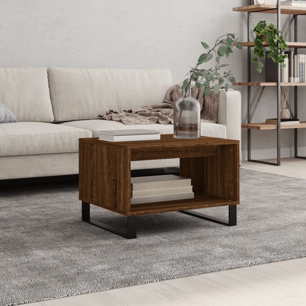 vidaXL Coffee Table Brown Oak 60x50x40 cm Engineered Wood