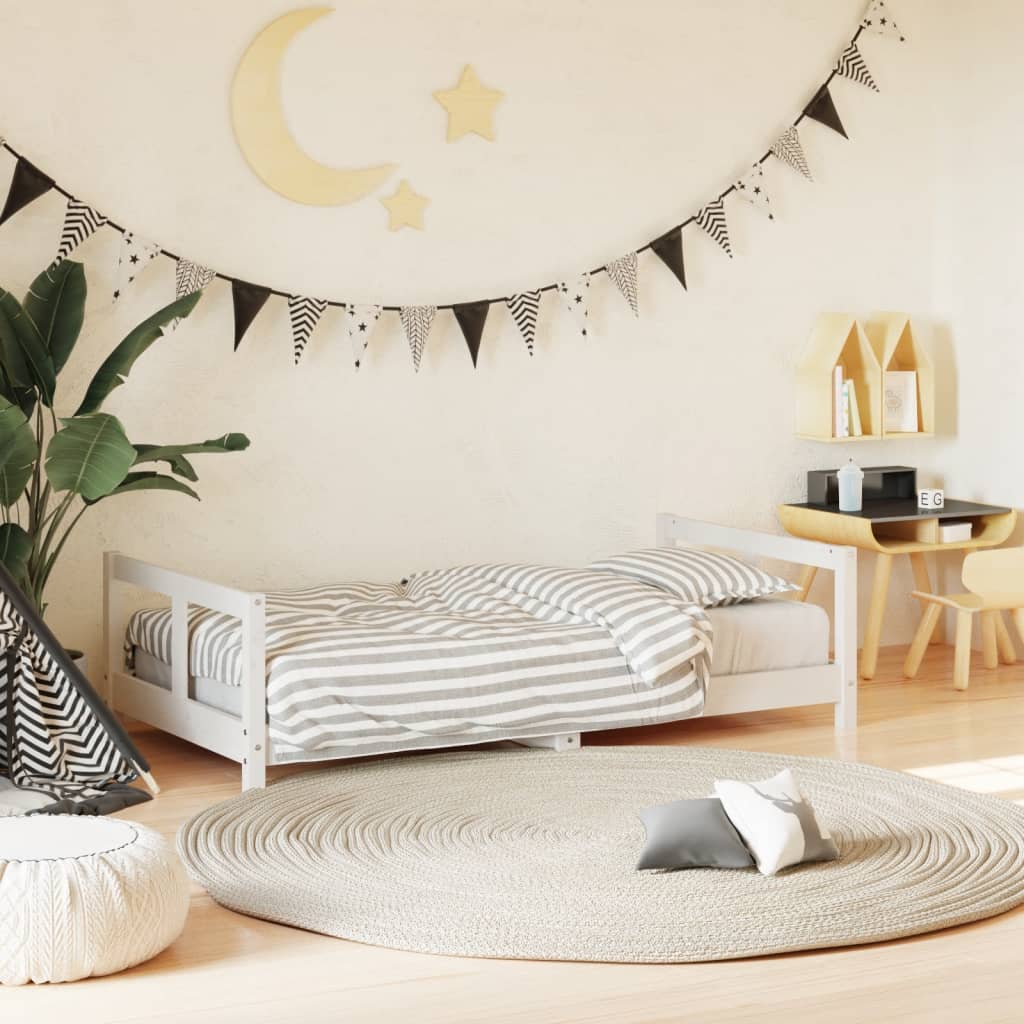 vidaXL Kids Bed Frame White 80x160 cm Solid Wood Pine