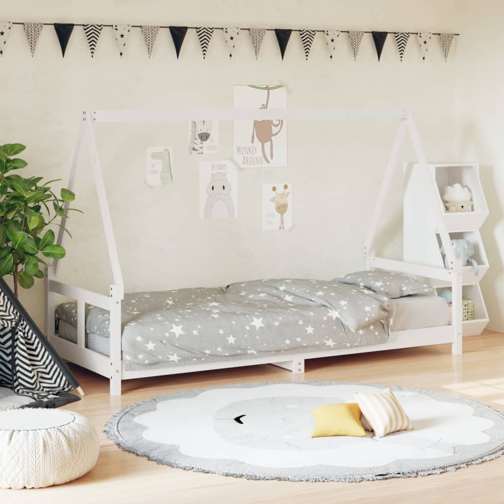 vidaXL Kids Bed Frame White 80x200 cm Solid Wood Pine