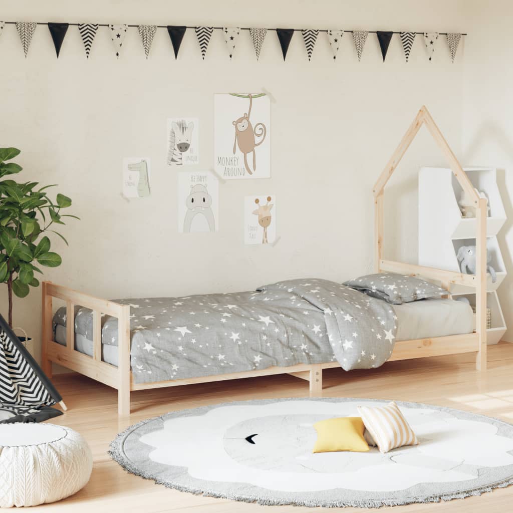 vidaXL Kids Bed Frame 90x190 cm Solid Wood Pine