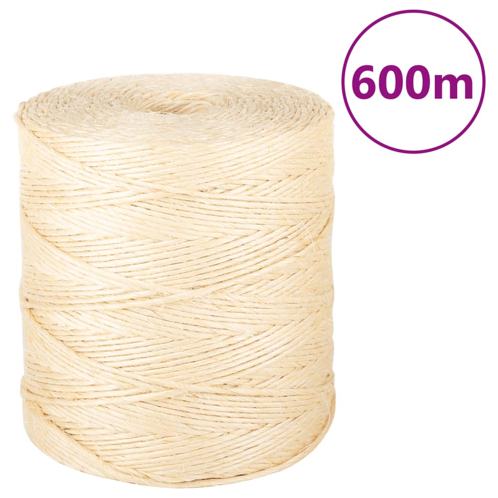 vidaXL Rope 100% Sisal 2 mm 600 m