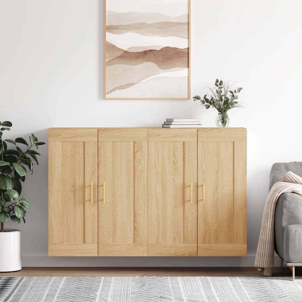 vidaXL Wall Mounted Cabinets 2 pcs Sonoma Oak Engineered Wood