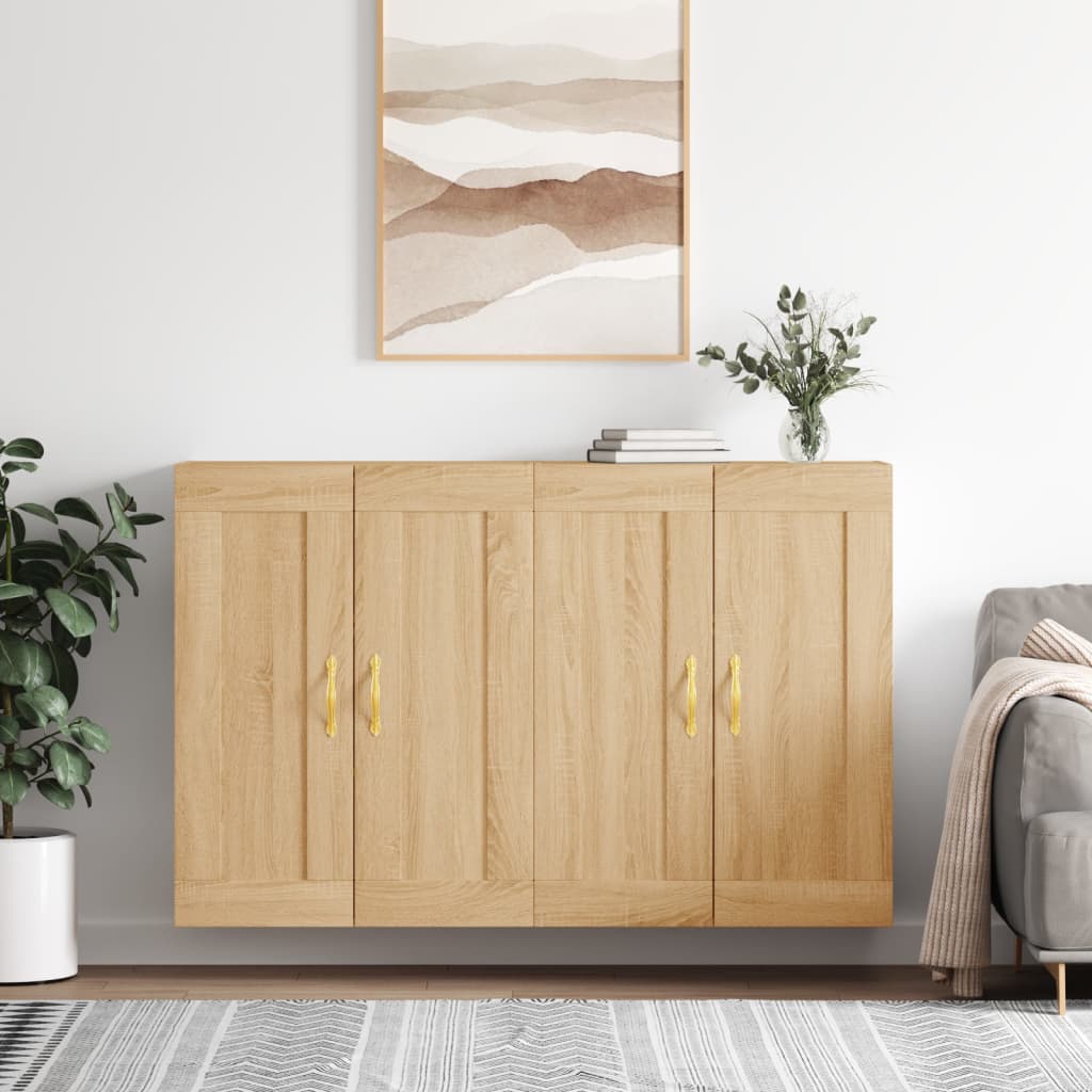 vidaXL Wall Mounted Cabinets 2 pcs Sonoma Oak Engineered Wood