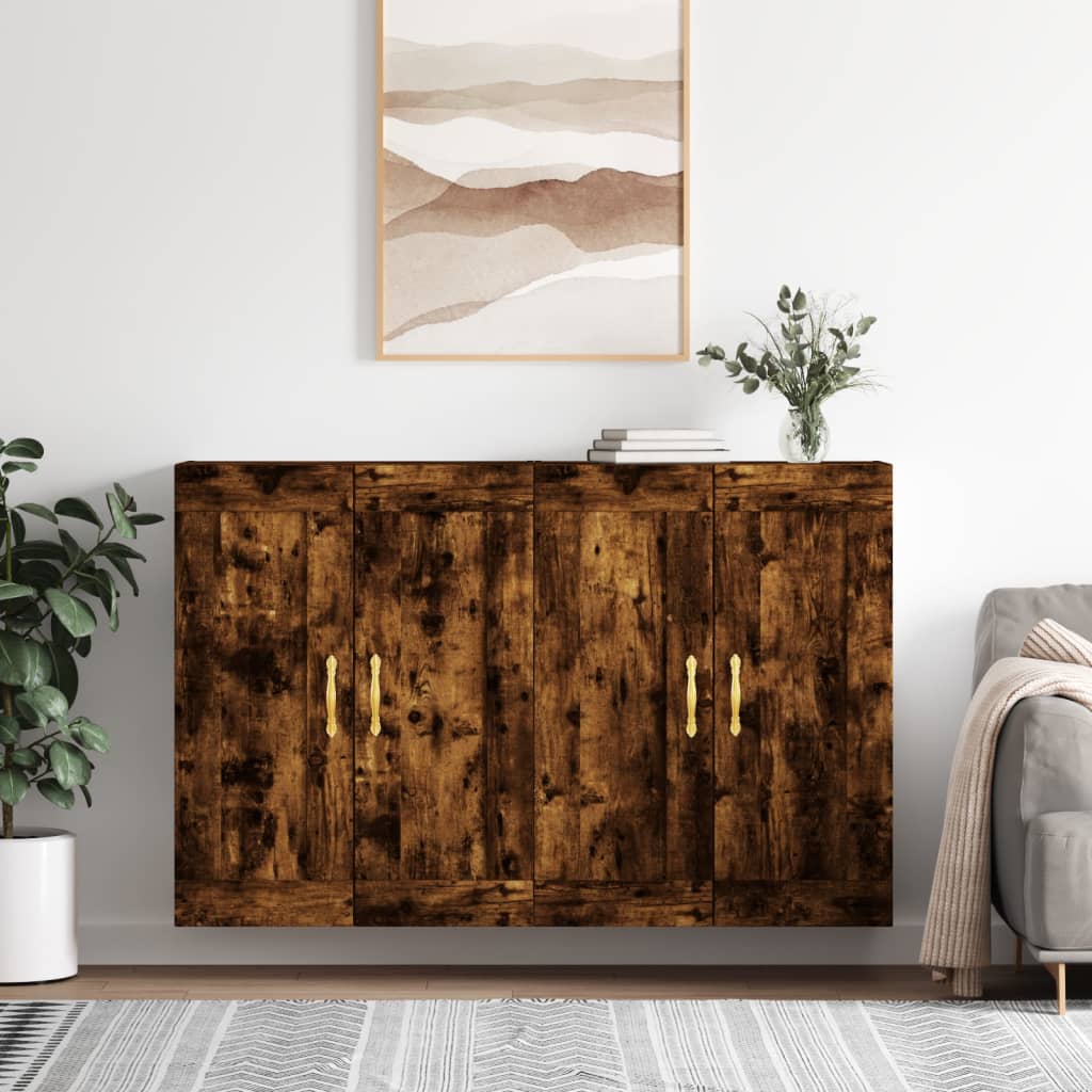 vidaXL Wall Mounted Cabinets 2 pcs Smoked Oak Engineered Wood