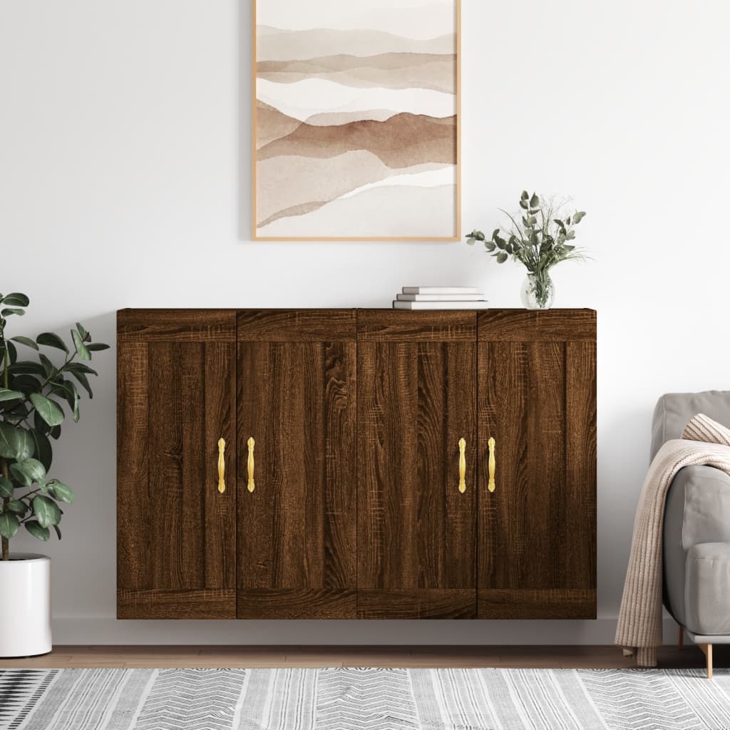 vidaXL Wall Mounted Cabinets 2 pcs Brown Oak Engineered Wood